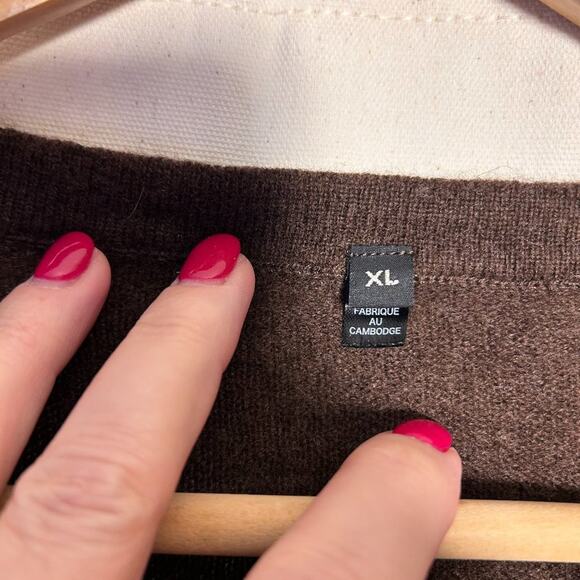 Muji Sweater Brown Wool Yak Blend Crewneck Pullover Knit Mens XL - Picture 3 of 7